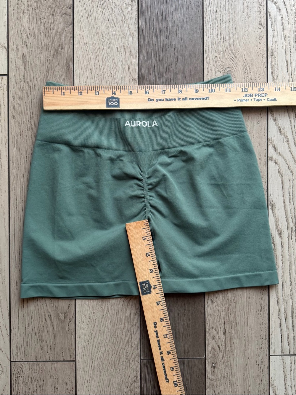 Aurola Women's High-Waist Sage Green Bike Shorts M - Picture 2 of 3